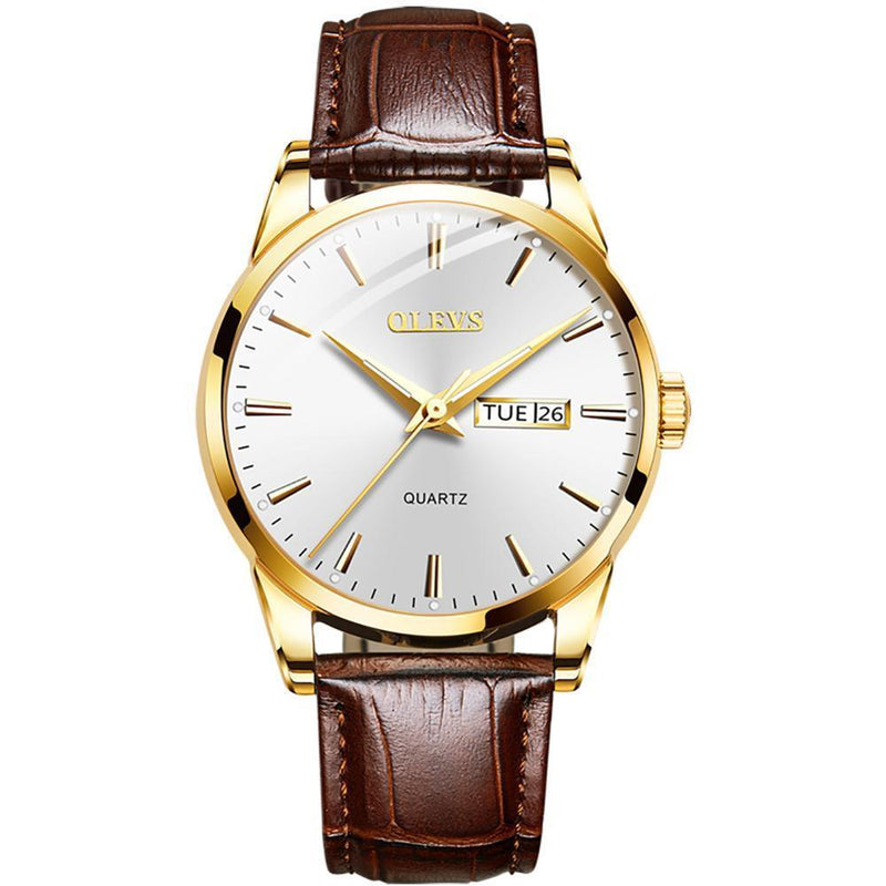 Relógio Quartzo de Luxo - Golden Watch relógio 042 AmploTech Dourado/Branco 